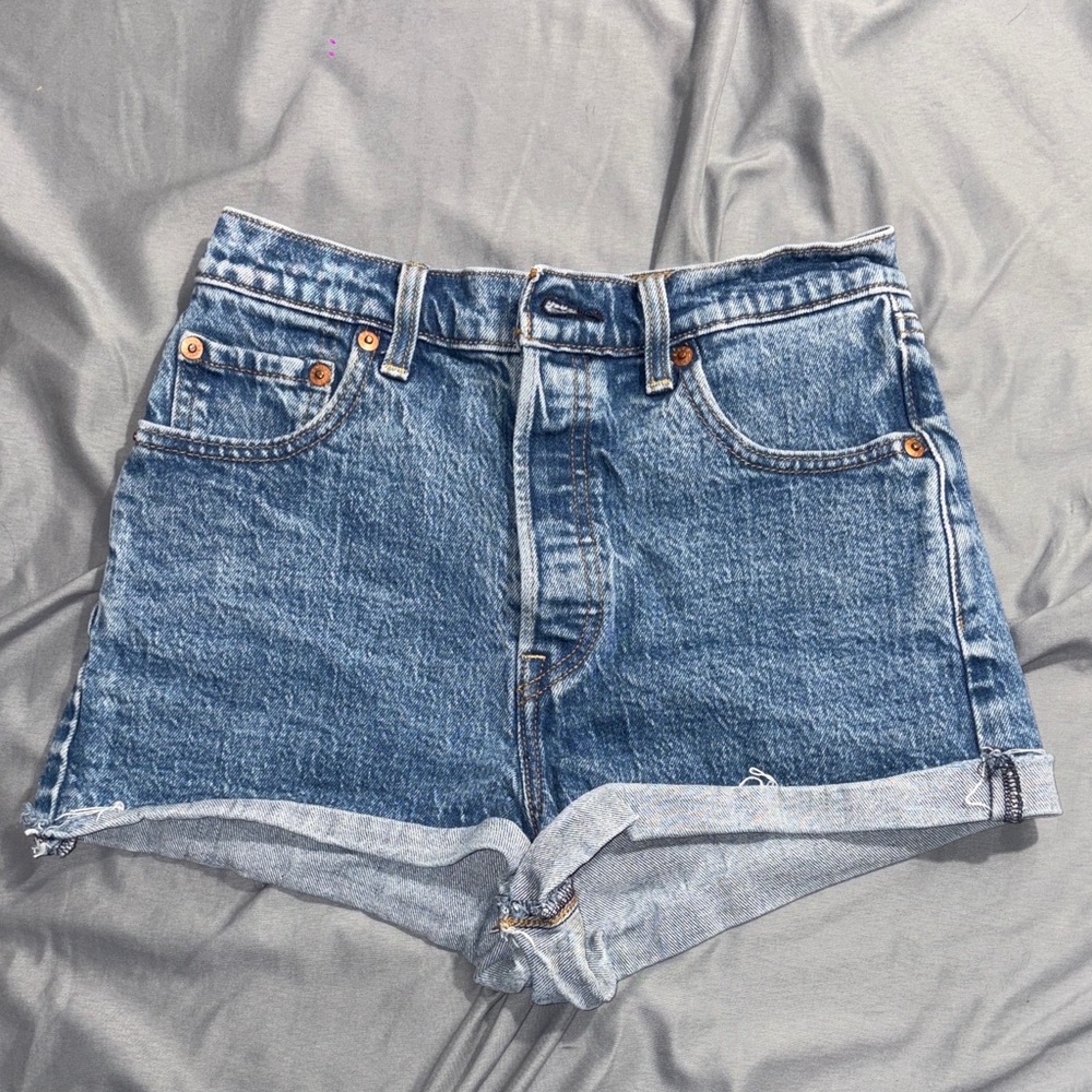 Levi’s Ribcage Denim Blue Women's Shorts
